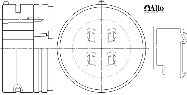 Matrice per ferma vetro - Disegno tecnico