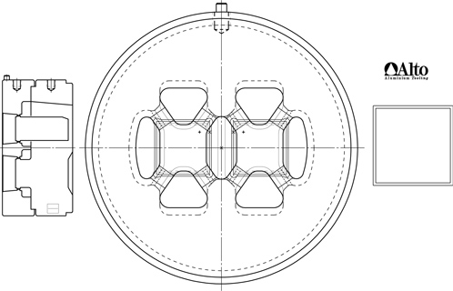 Matrice per profili standard tubolari 02 - Disegno tecnico