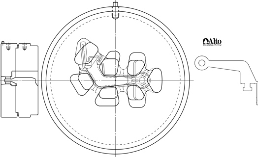 Matrice per cerniere - Disegno tecnico