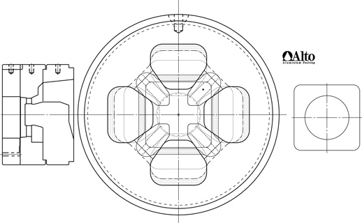 Matrice per profili standard tubolari 01 - Disegno tecnico