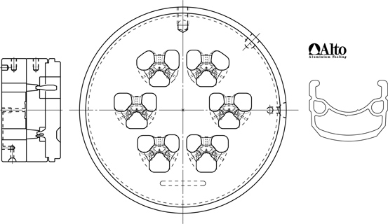 Matrice per cerchioni - Disegno tecnico
