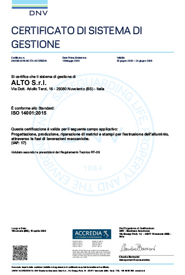 Certificato ISO 14001:2015