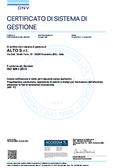 Certificato ISO 9001:2015